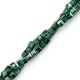 Faceted glass beads Cube 2x2mm Forest green-pearl shine coating